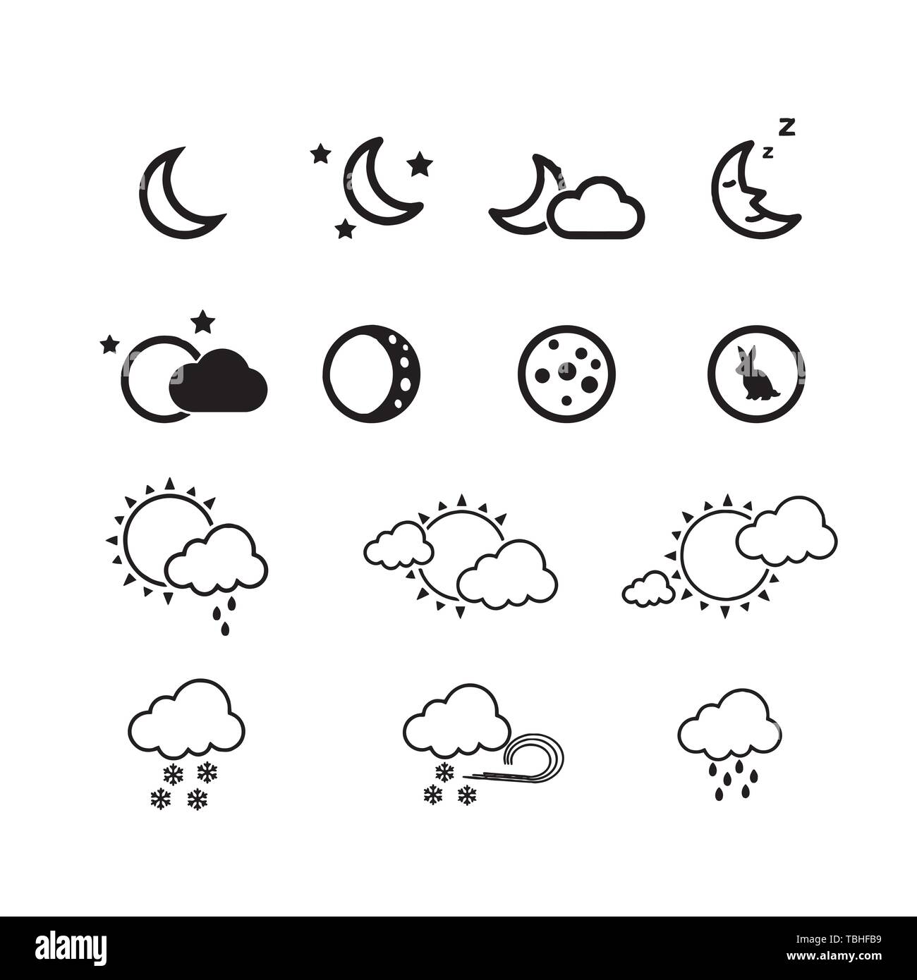 weather icons with White Background Vector Stock Vector Image & Art - Alamy