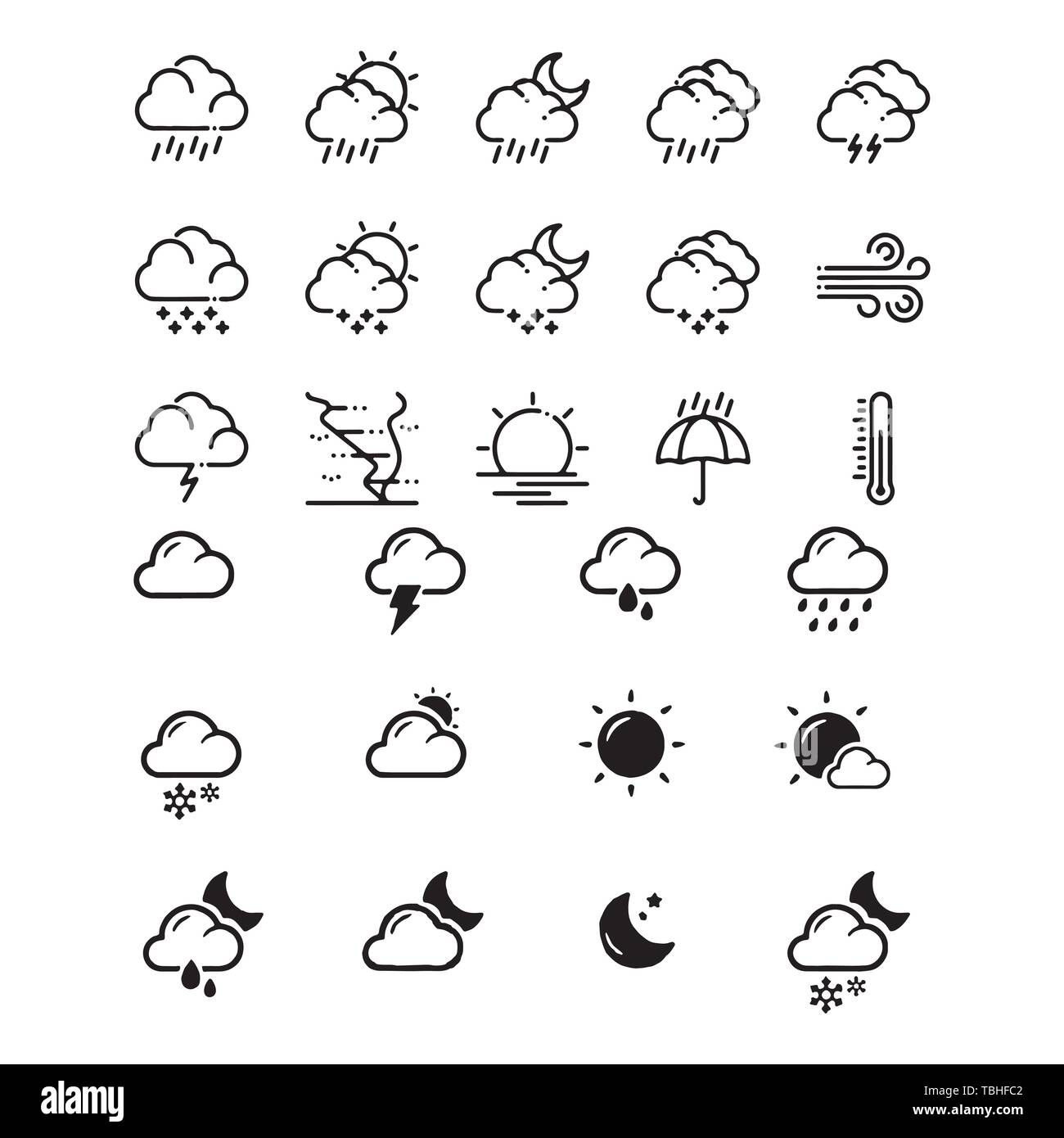 weather icons with White Background Vector Stock Vector Image & Art - Alamy