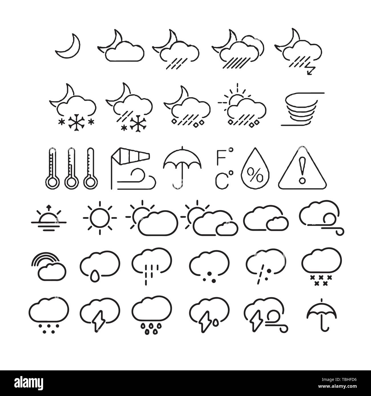weather icons with White Background Vector Stock Vector Image & Art - Alamy