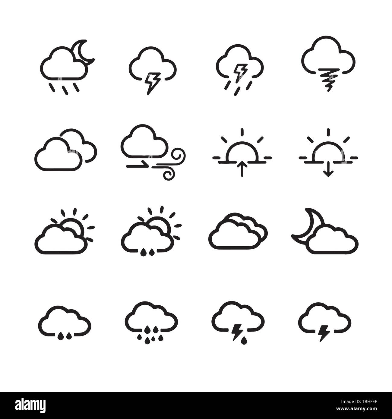 weather icons with White Background Vector Stock Vector Image & Art - Alamy