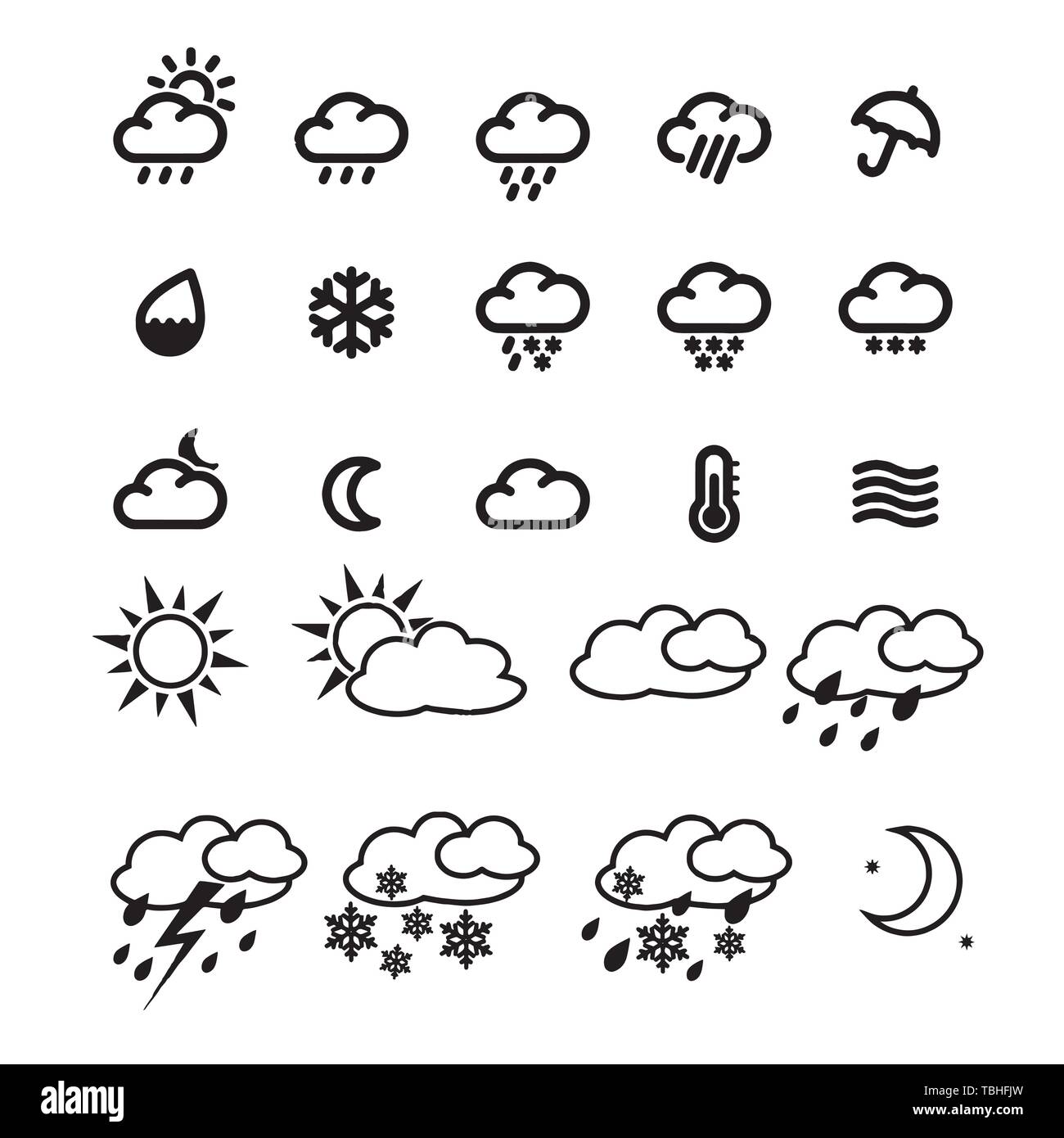 weather icons with White Background Vector Stock Vector Image & Art - Alamy