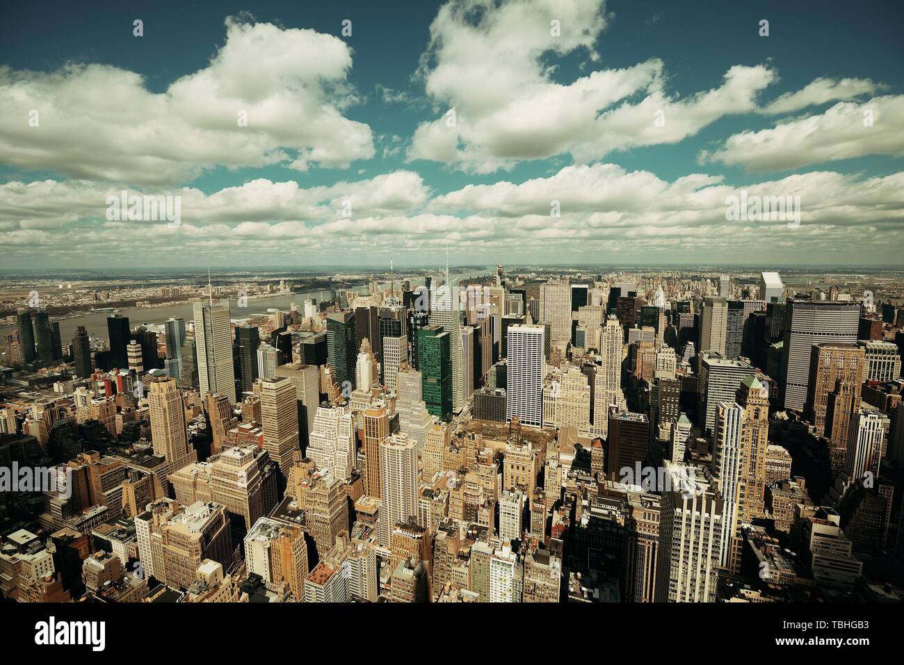 New York City skyscrapers rooftop urban view Stock Photo - Alamy