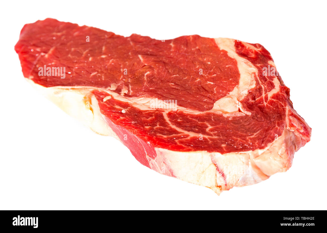 Fresh raw beef steak isolated on white background Stock Photo - Alamy