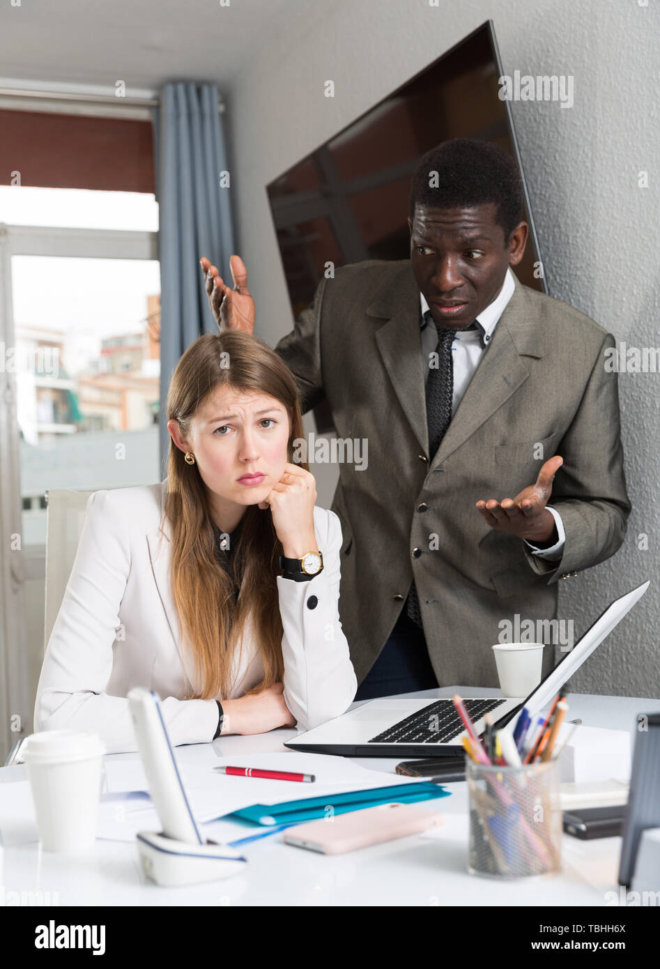 Serious unhappy international young hi-res stock photography and images ...