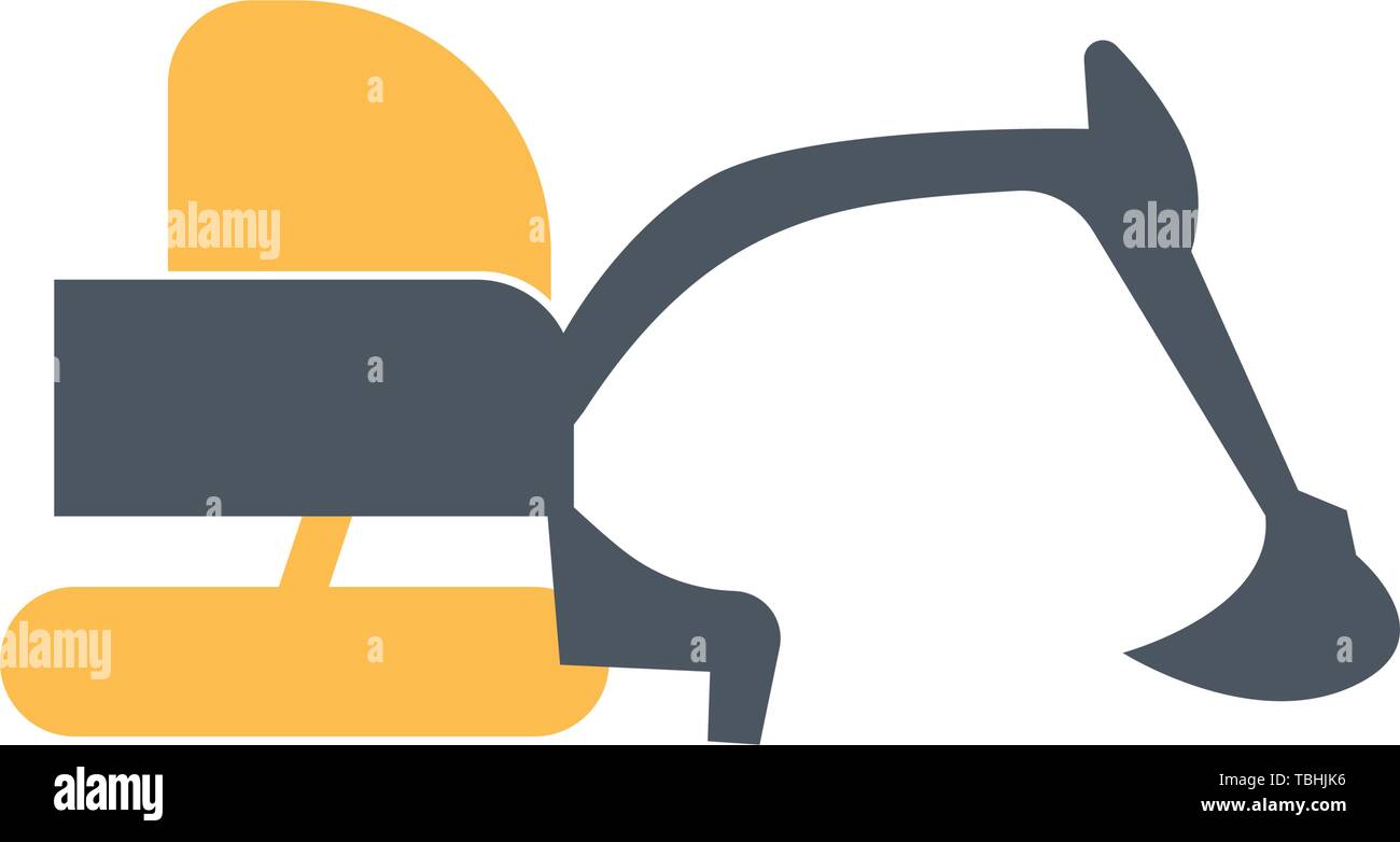 Excavator icon - Excavator machine icon vector Stock Vector
