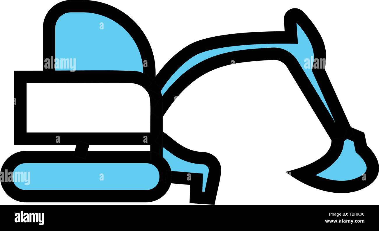 Excavator icon - Excavator machine icon vector Stock Vector