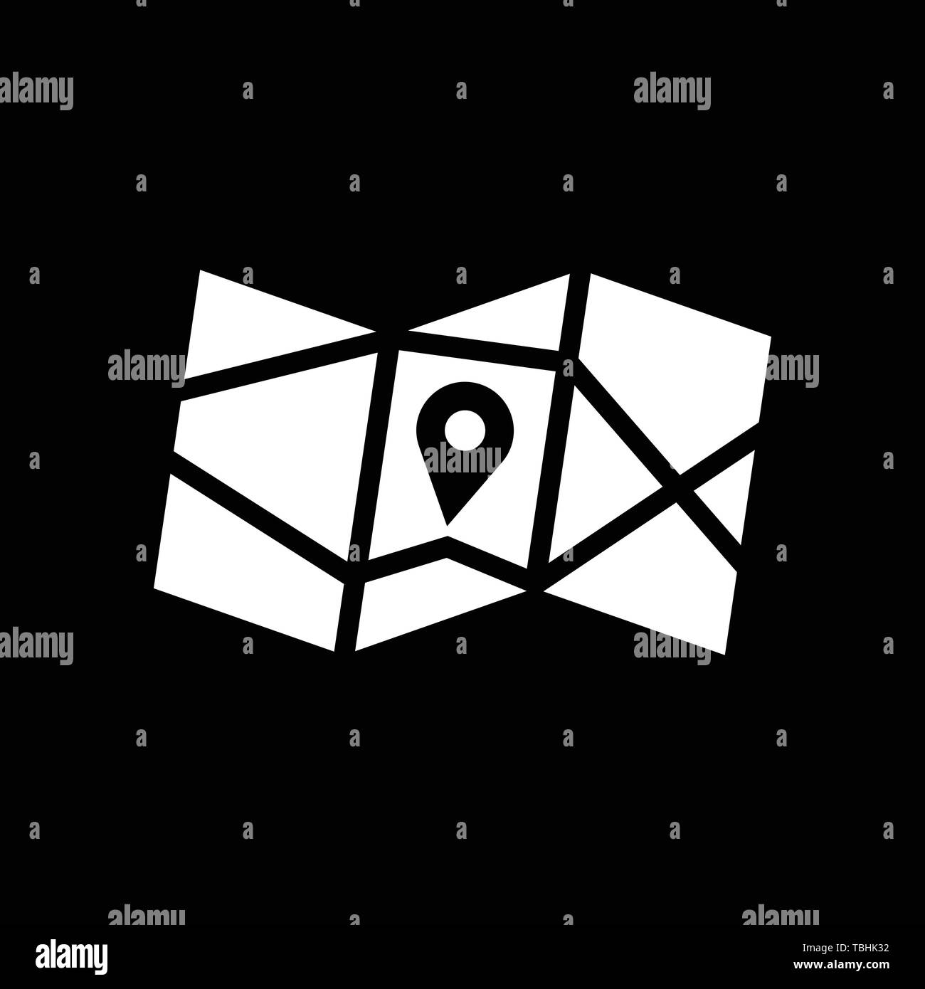 Map sign vector Black and White Stock Photos & Images - Alamy