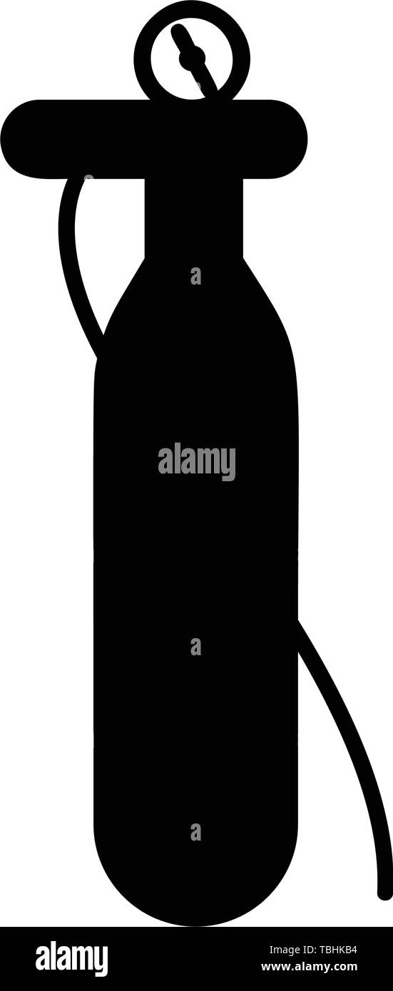 Oxygen Cylinder icon - glyph style black vector icon - Vector Stock Vector