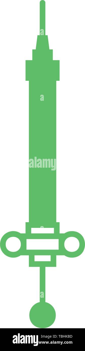 Syringe icon on black - glyph illustration Vector. - Vector Stock Vector