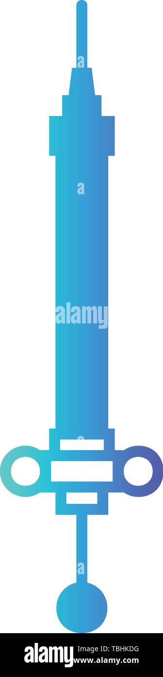 Syringe icon on black - glyph illustration Vector. - Vector Stock Vector