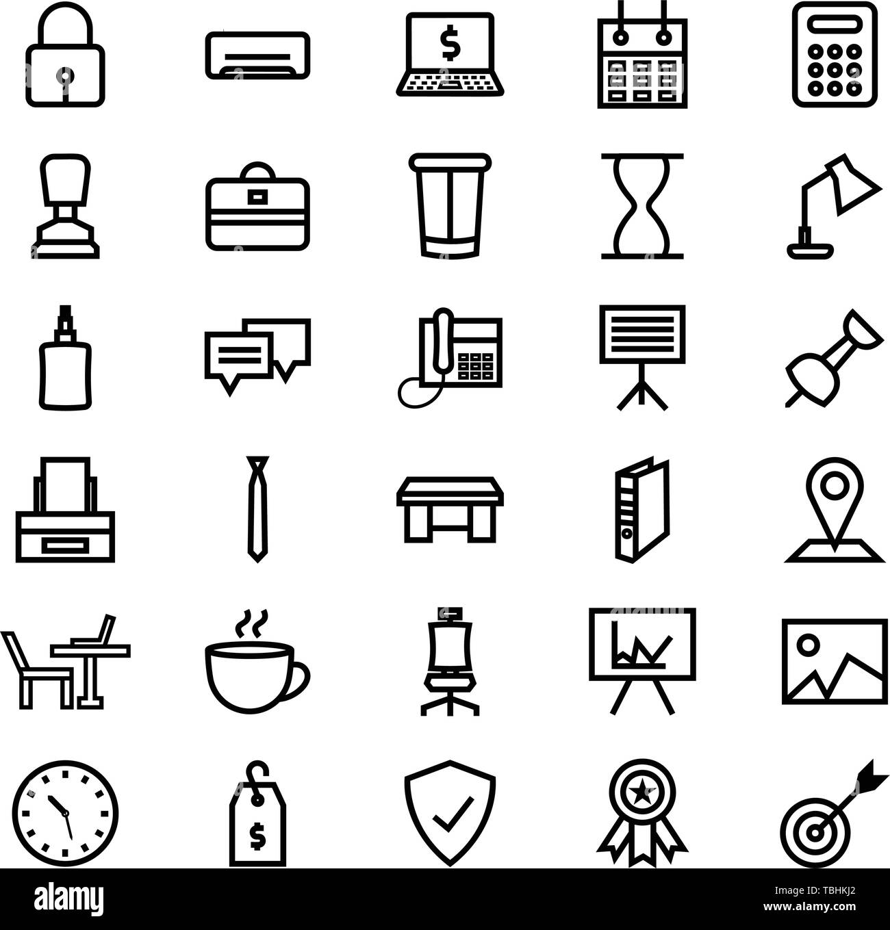 Office Icons Set - Business office sign set - Vector Stock Vector Image ...