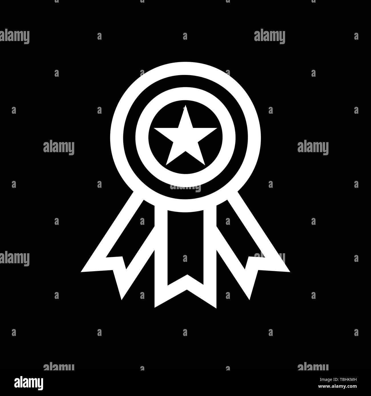 Medal sign icon vector Black and White Stock Photos & Images - Alamy