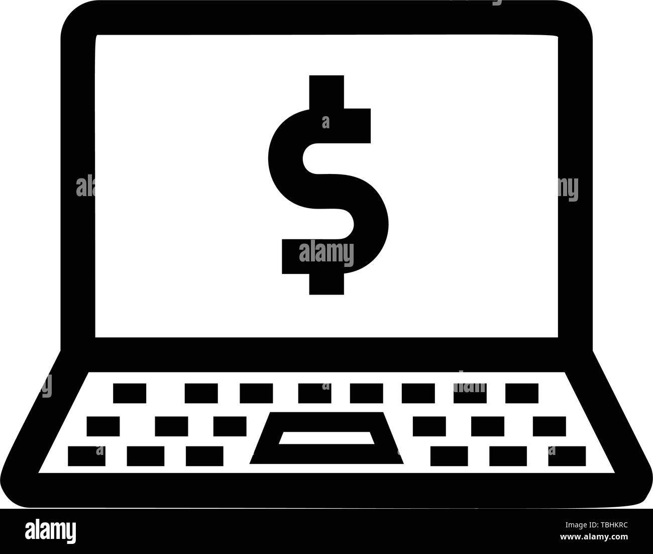 Laptop with a dollar sign - vector Stock Vector Image & Art - Alamy
