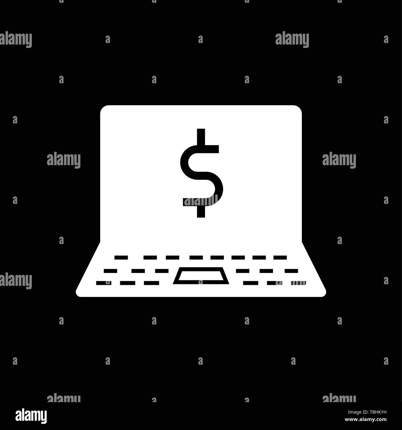 Laptop with a dollar sign - vector Stock Vector Image & Art - Alamy