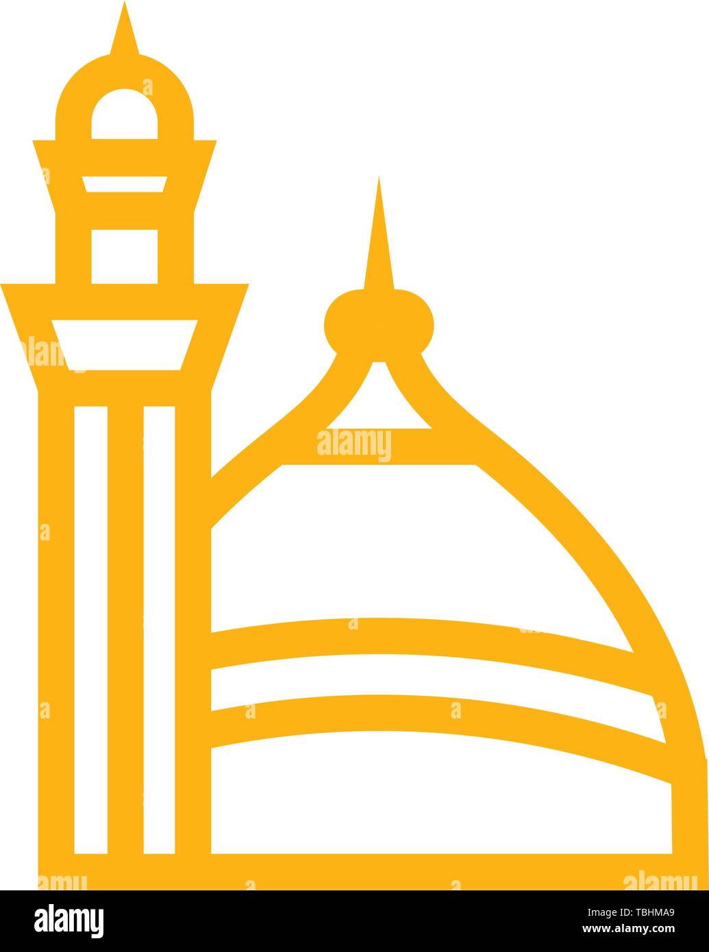 Mosque icon vector - Islamic prayer house sign Stock Vector Image & Art ...