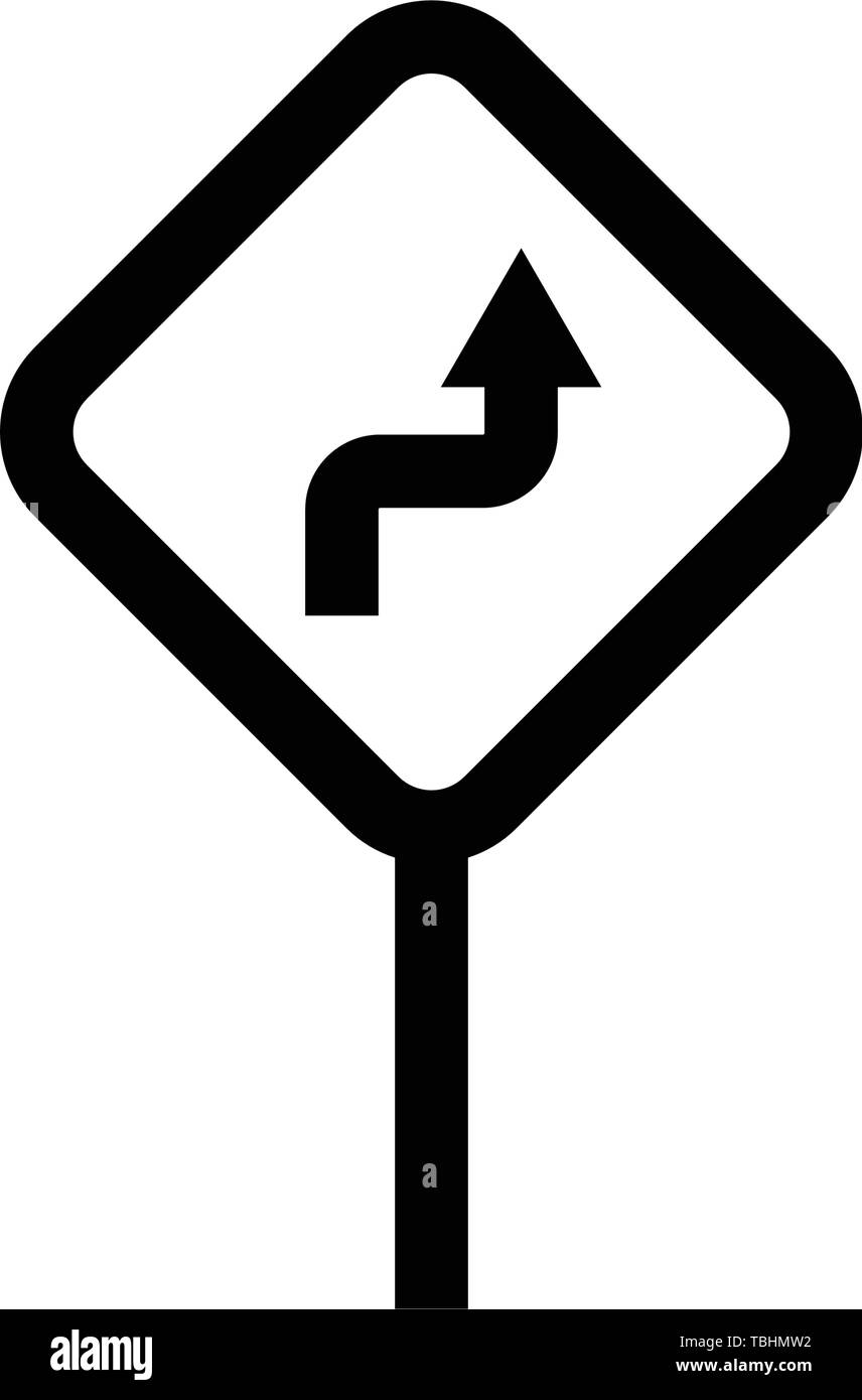 Road sign icon - road warning sign - vector Stock Vector