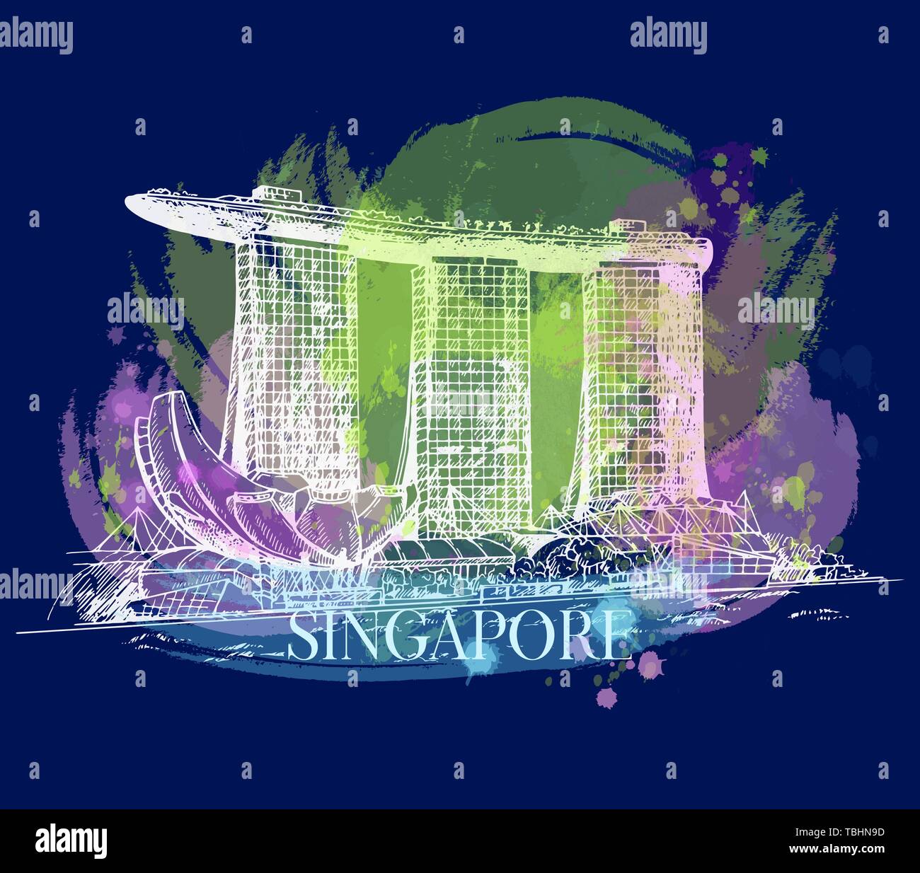Marina Bay Stock Vector Images - Alamy
