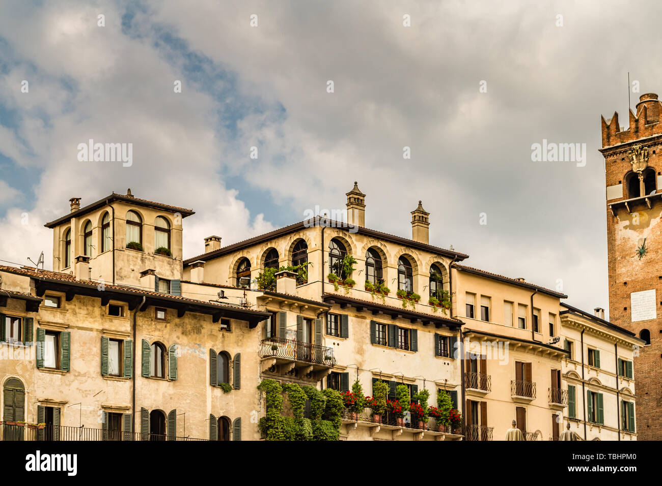 colorful ancient buildings of Verona Stock Photo - Alamy