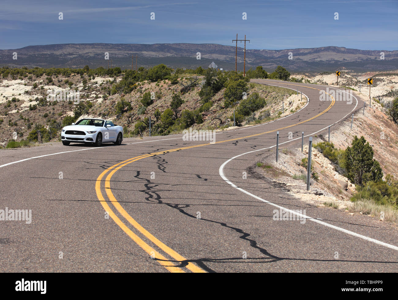 Curvy road in Utah, USA Stock Photo