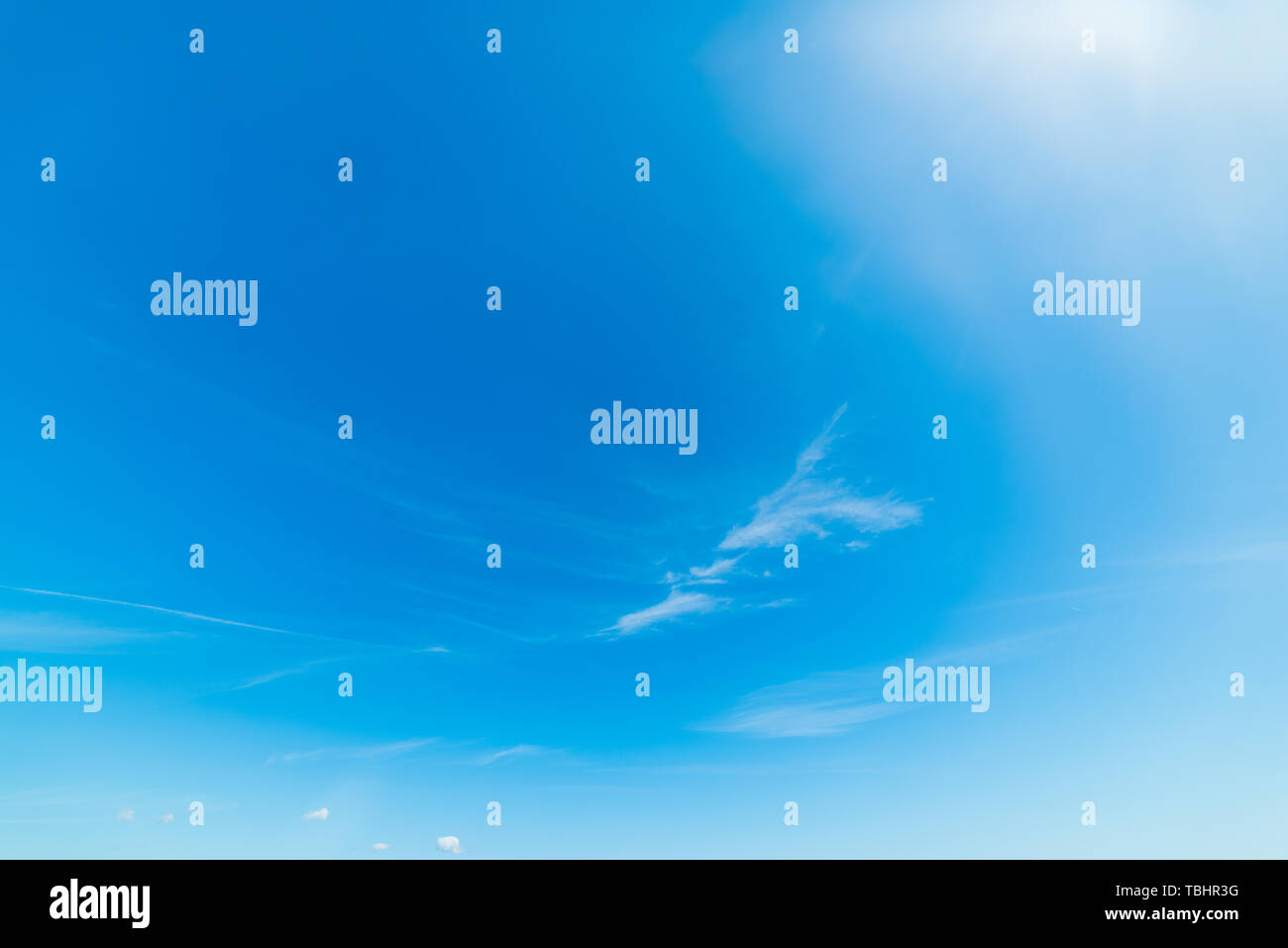 blue sky with white soft clouds Stock Photo - Alamy