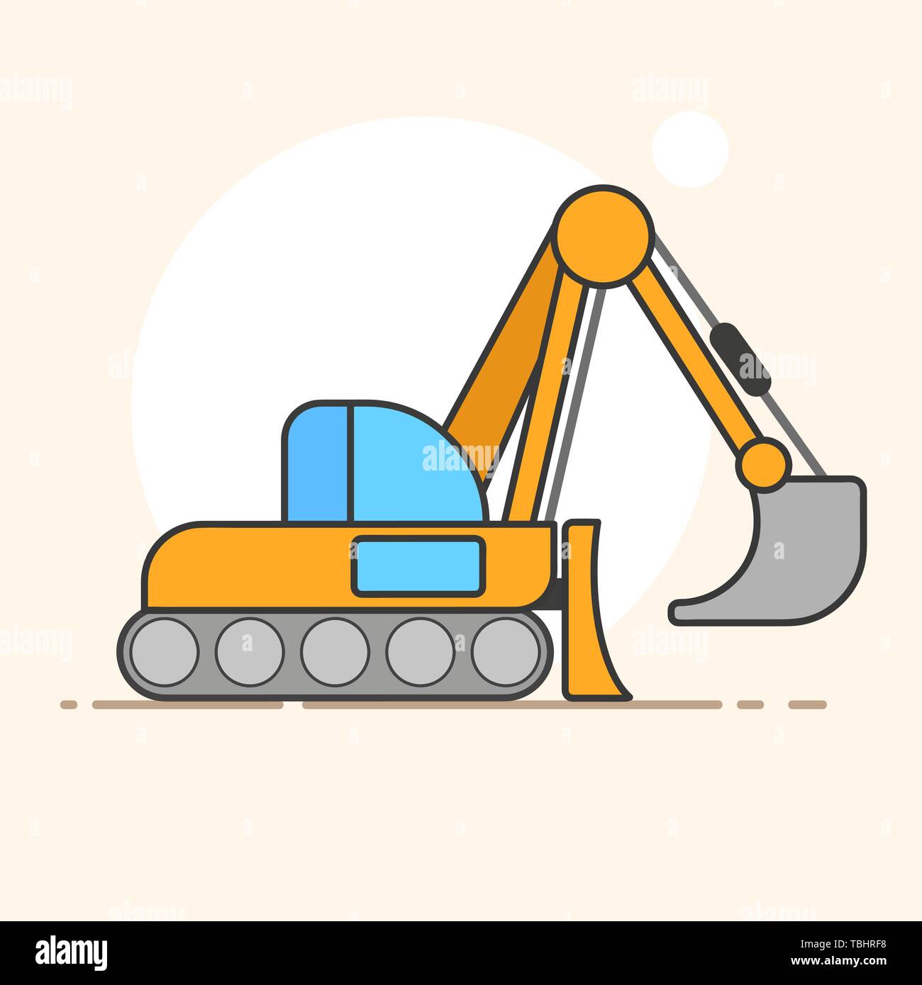 Excavator vector logo for your design needs. Vector illustration Stock Vector