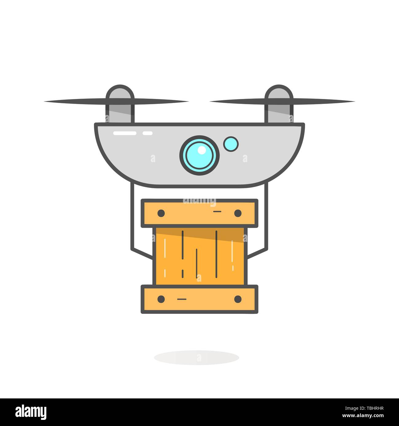 Drone Delivery Concept. Copter Or Quadcopter Service, Order, Worldwide ...
