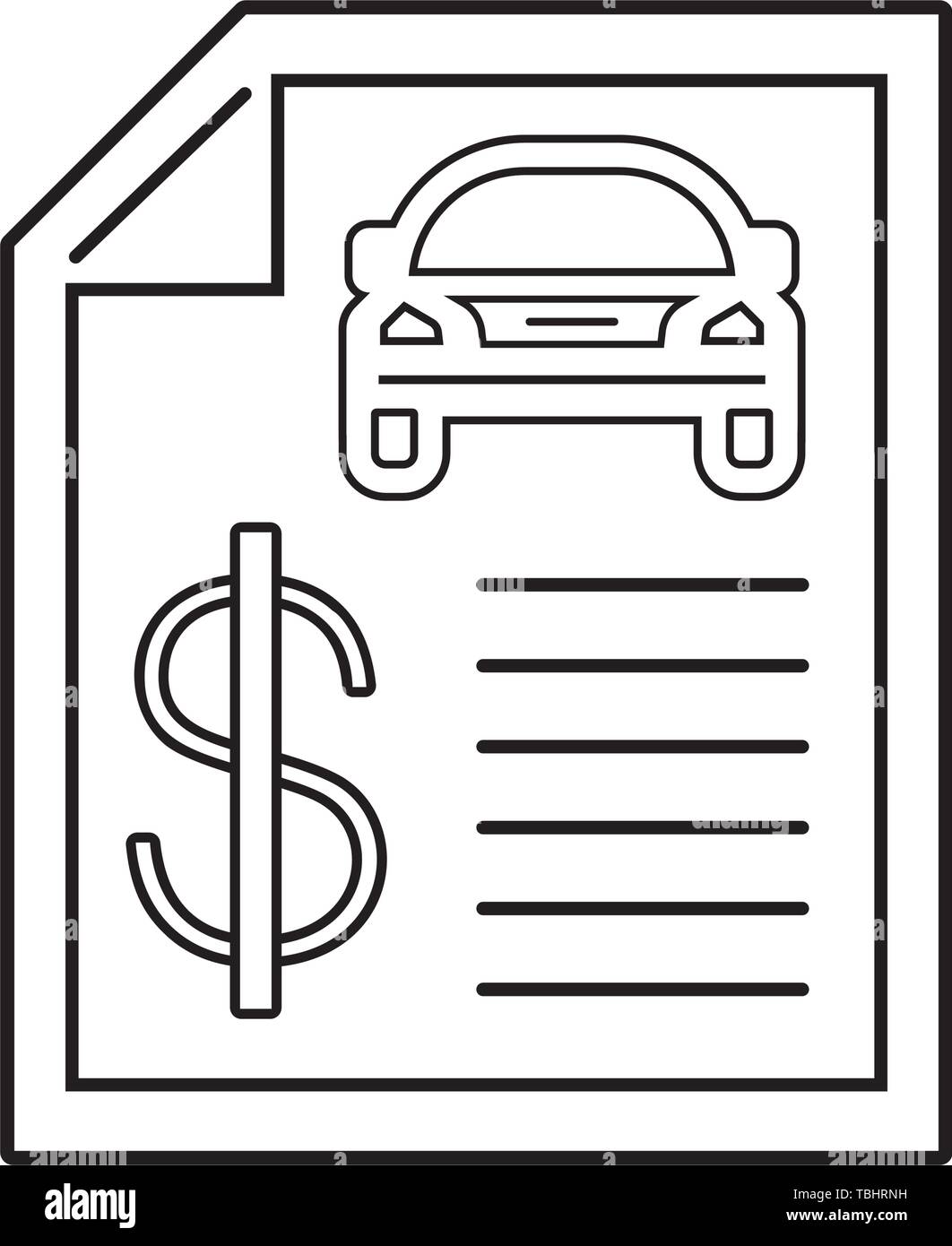 Car maintenance list with dollar sign Stock Vector