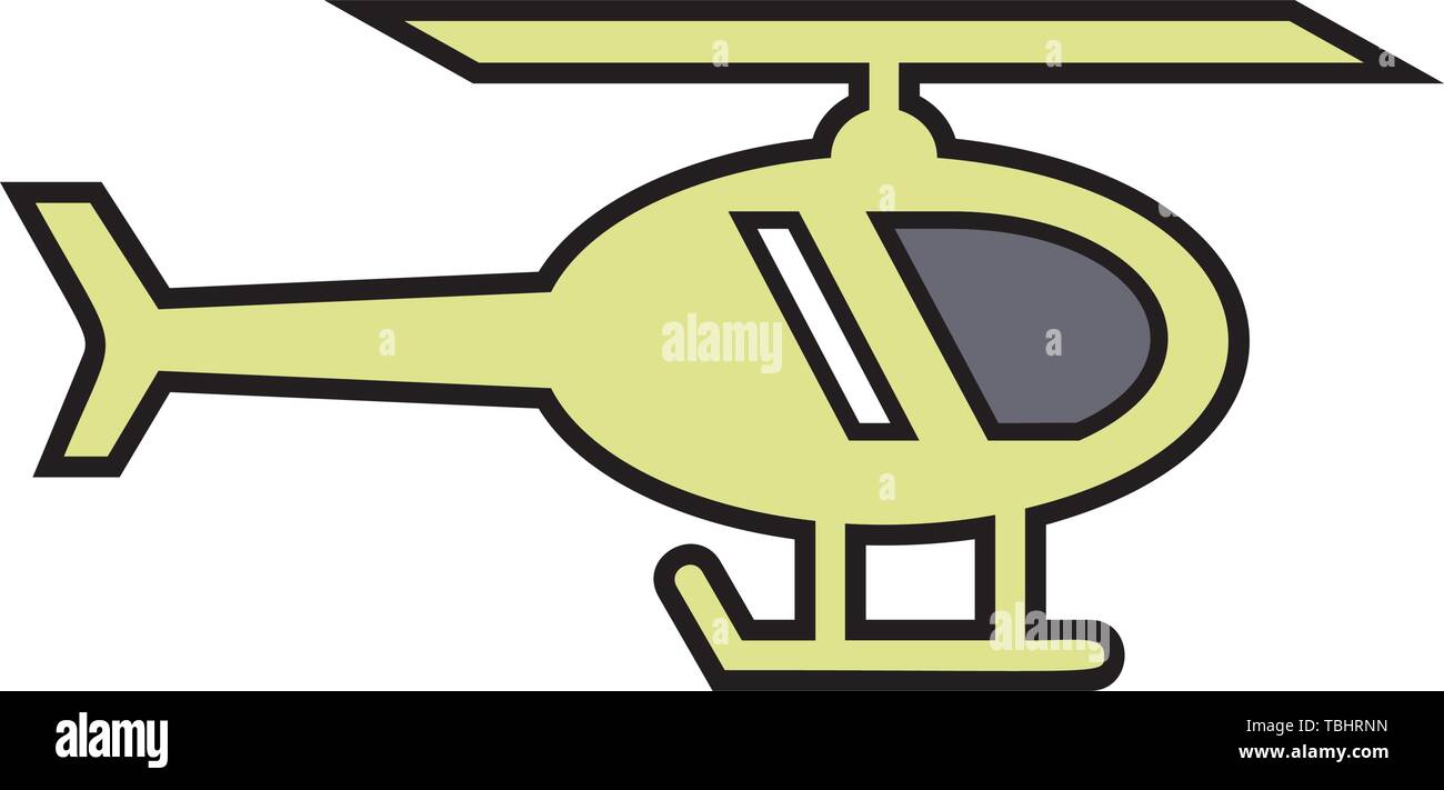 Thin line colorful helicopter icon illustration Stock Vector