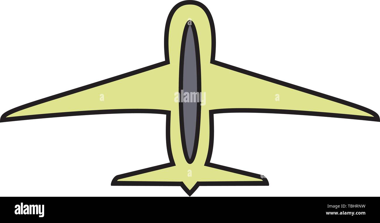 Thin line colorful flat airplane icon Stock Vector