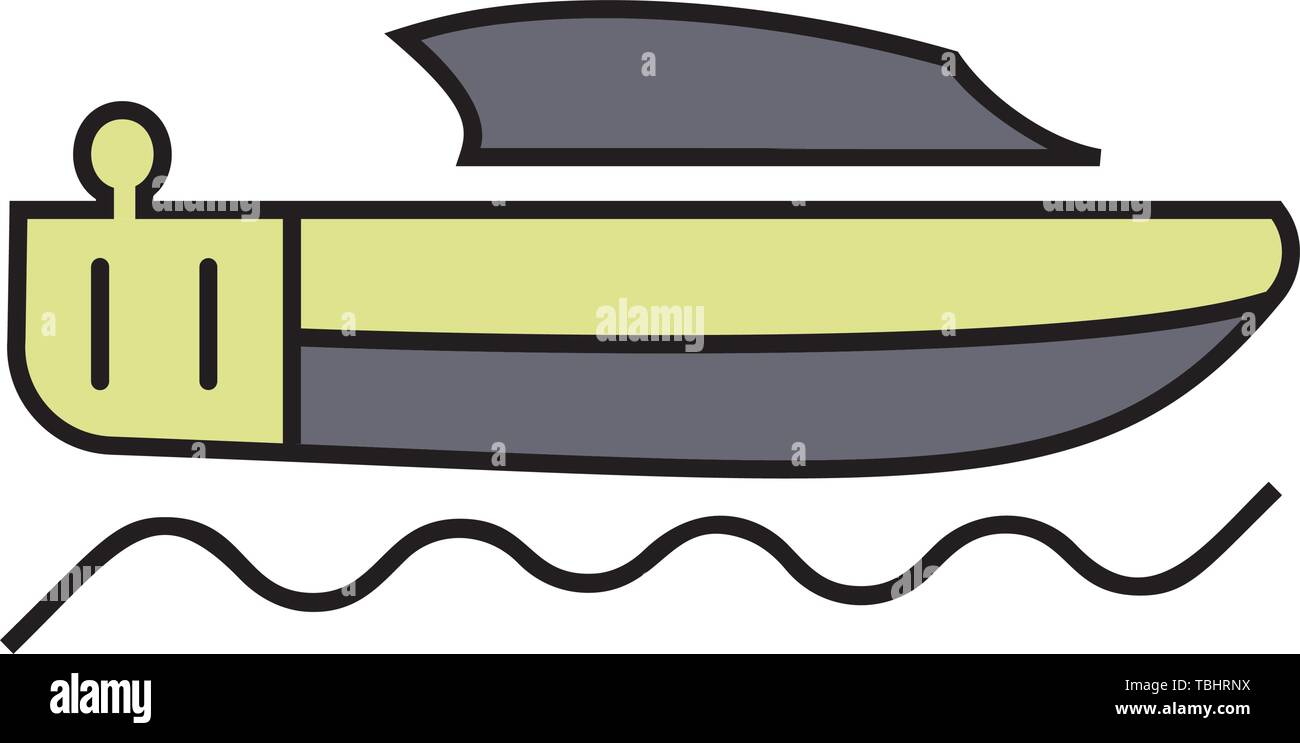 Linear style colorful boat icon illustration Stock Vector Image & Art ...