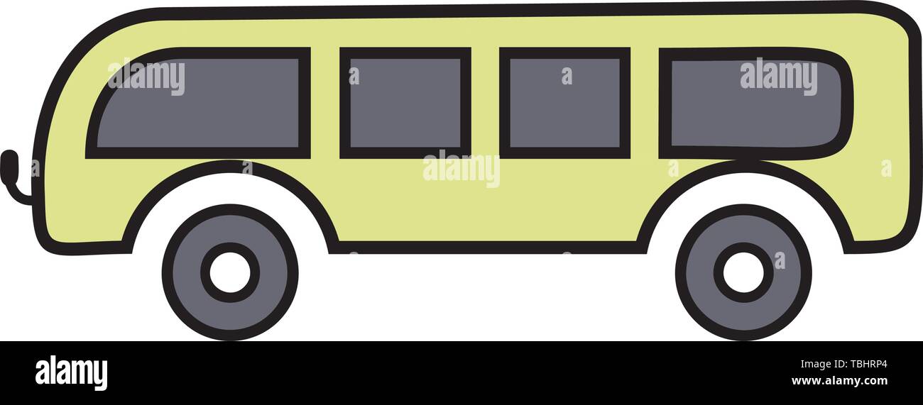 Thin line colorful bus icon illustration Stock Vector