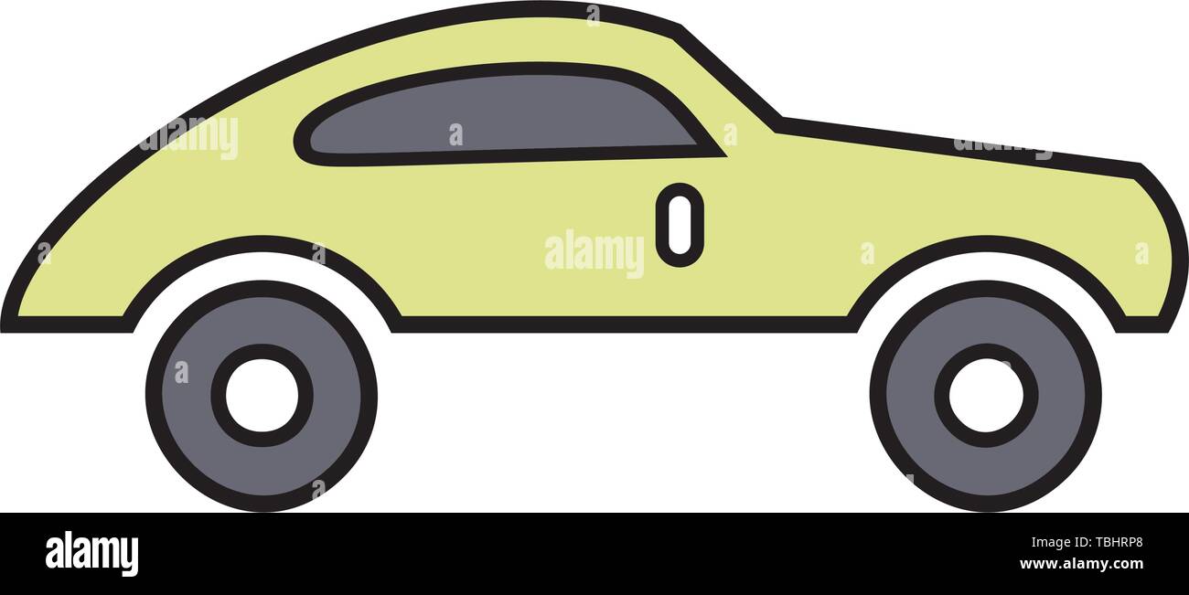 Thin line colorful car icon on white background Stock Vector