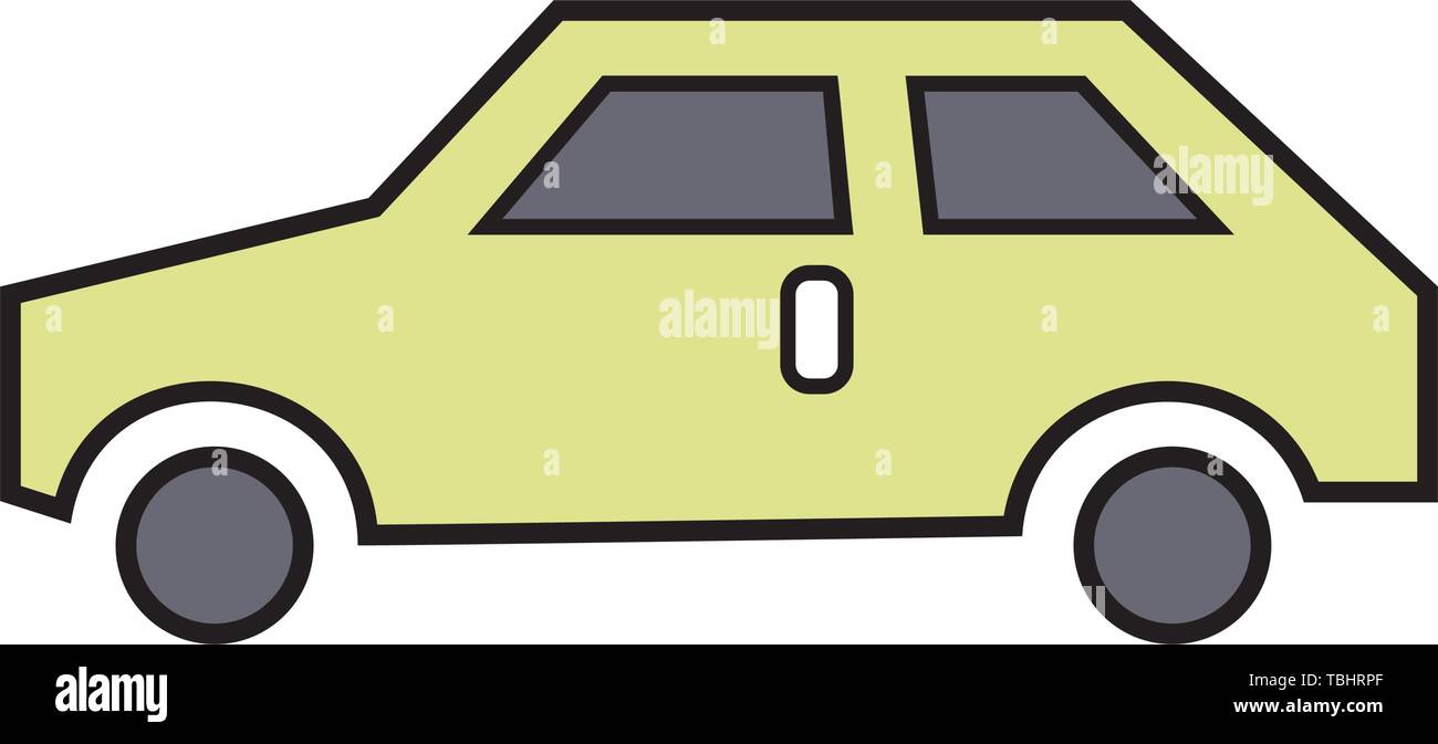Linear colorful car icon on white background Stock Vector