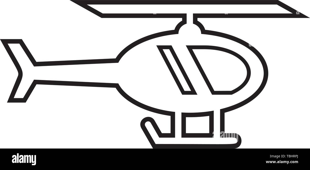 Thin line helicopter icon illustration Stock Vector
