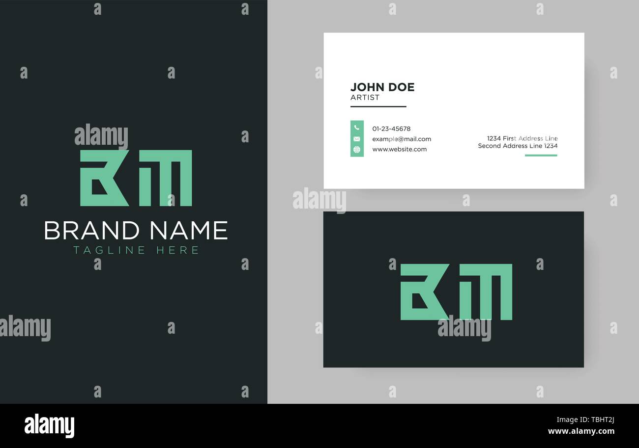 Premium letter BM logo with an elegant corporate identity template Stock Vector