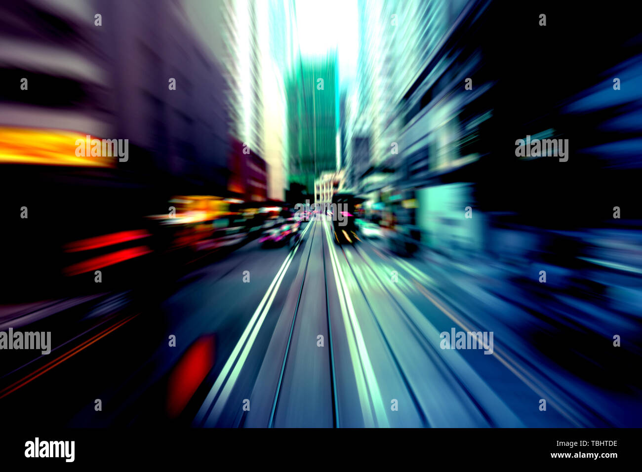 Abstract image of traffic light trails in the city Stock Photo - Alamy
