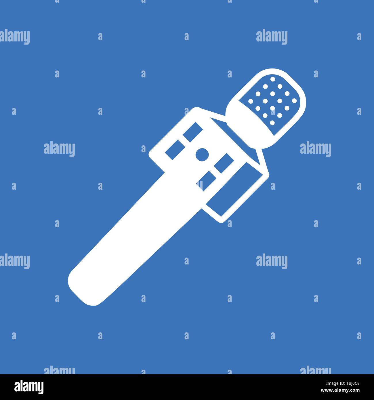 Microphone icon vector - Glyph sign Stock Vector