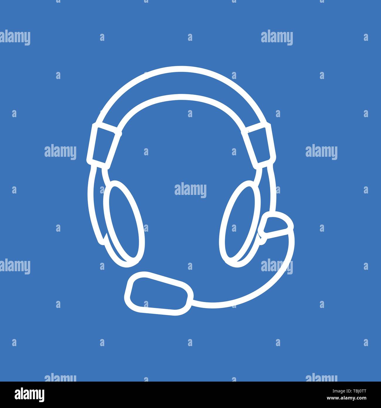 Headphone icon vector - Flat Stock Vector