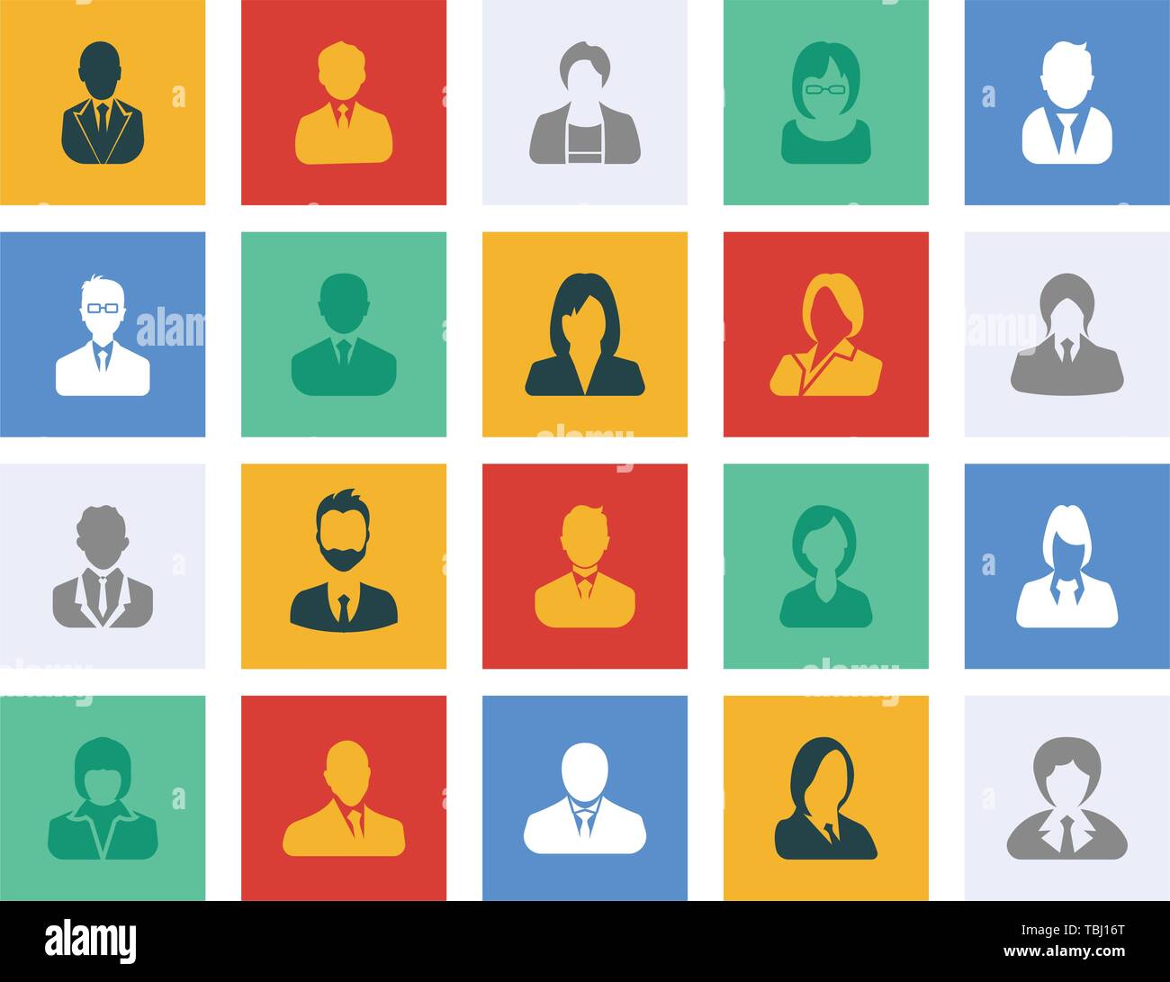 Avatars Flat Icons Set - Colorful vector icons people Stock Vector ...
