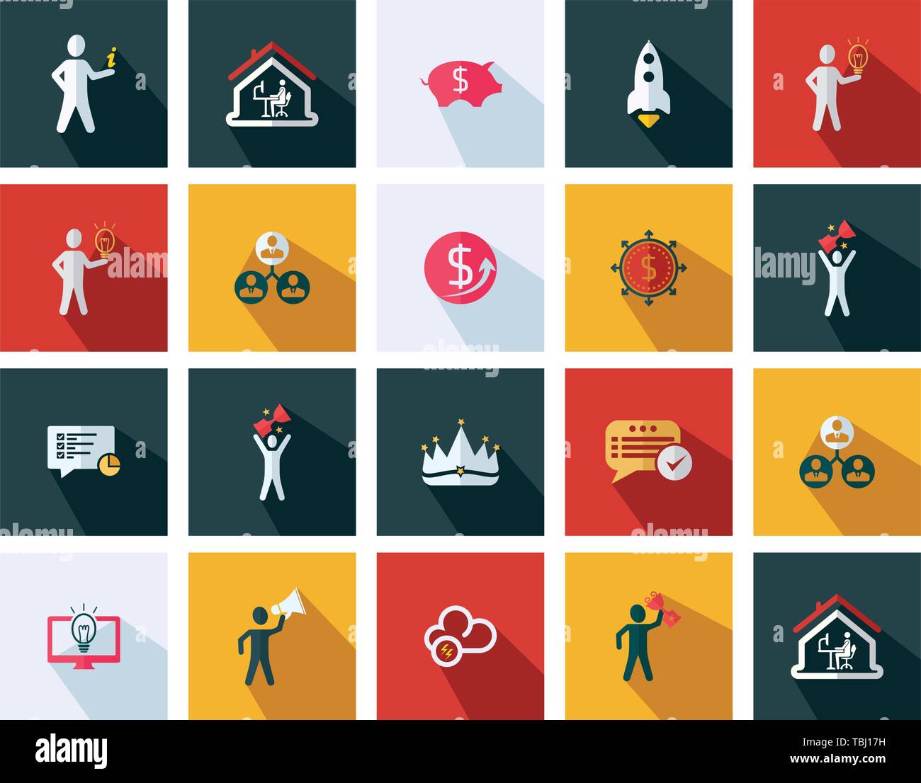 Business icons set - Flat business sign illustration Stock Vector Image ...
