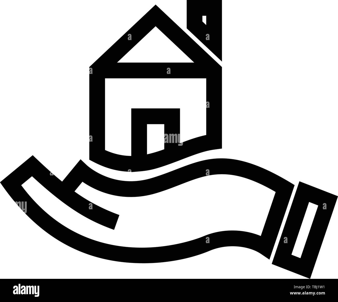 House protection sign - Safety real estate icon vector Stock Vector