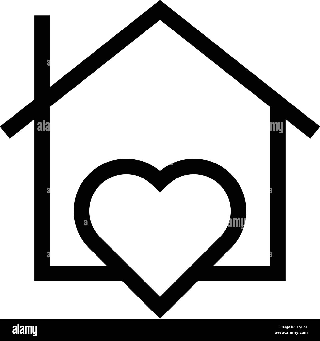 House with heart icon vector Stock Vector Image & Art Alamy