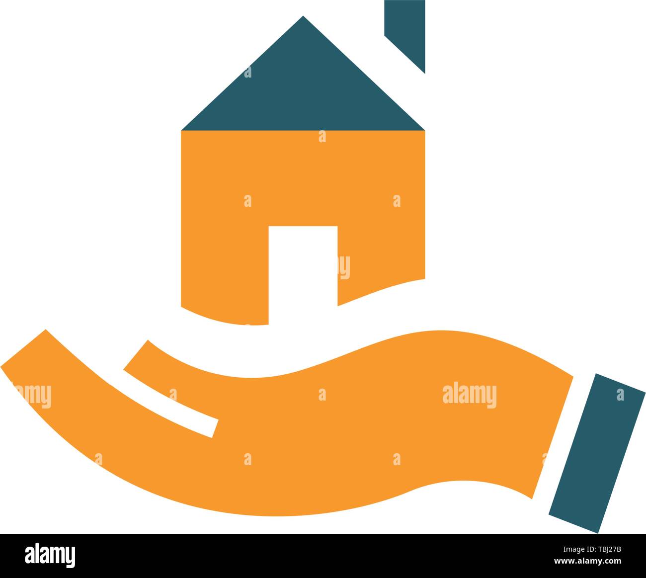 House protection sign - Safety real estate icon vector Stock Vector