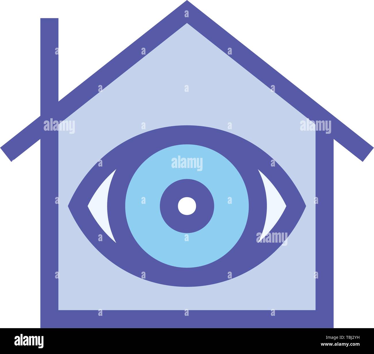 House with eye sign icon - vector Stock Vector