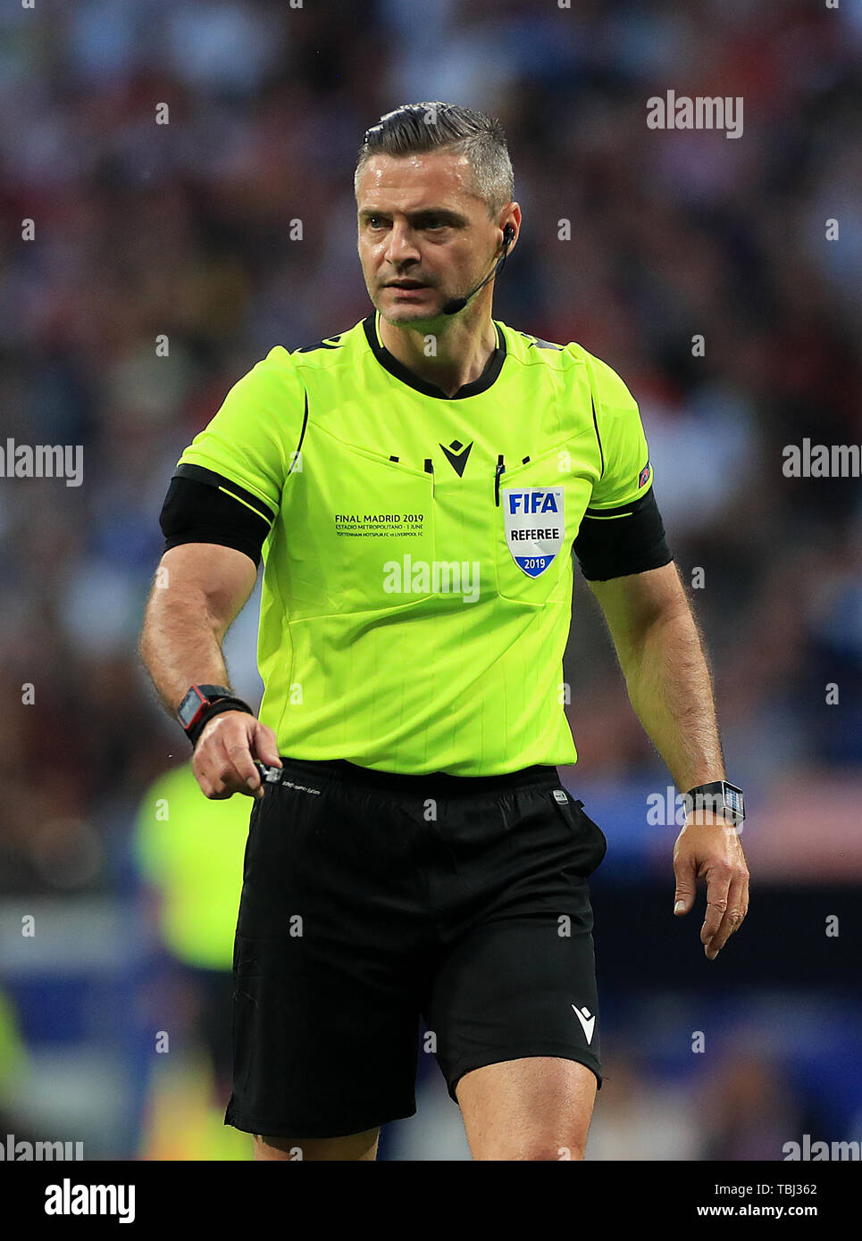 Match referee Damir Skomina during the UEFA Champions League Final at the  Wanda Metropolitano, Madrid Stock Photo - Alamy
