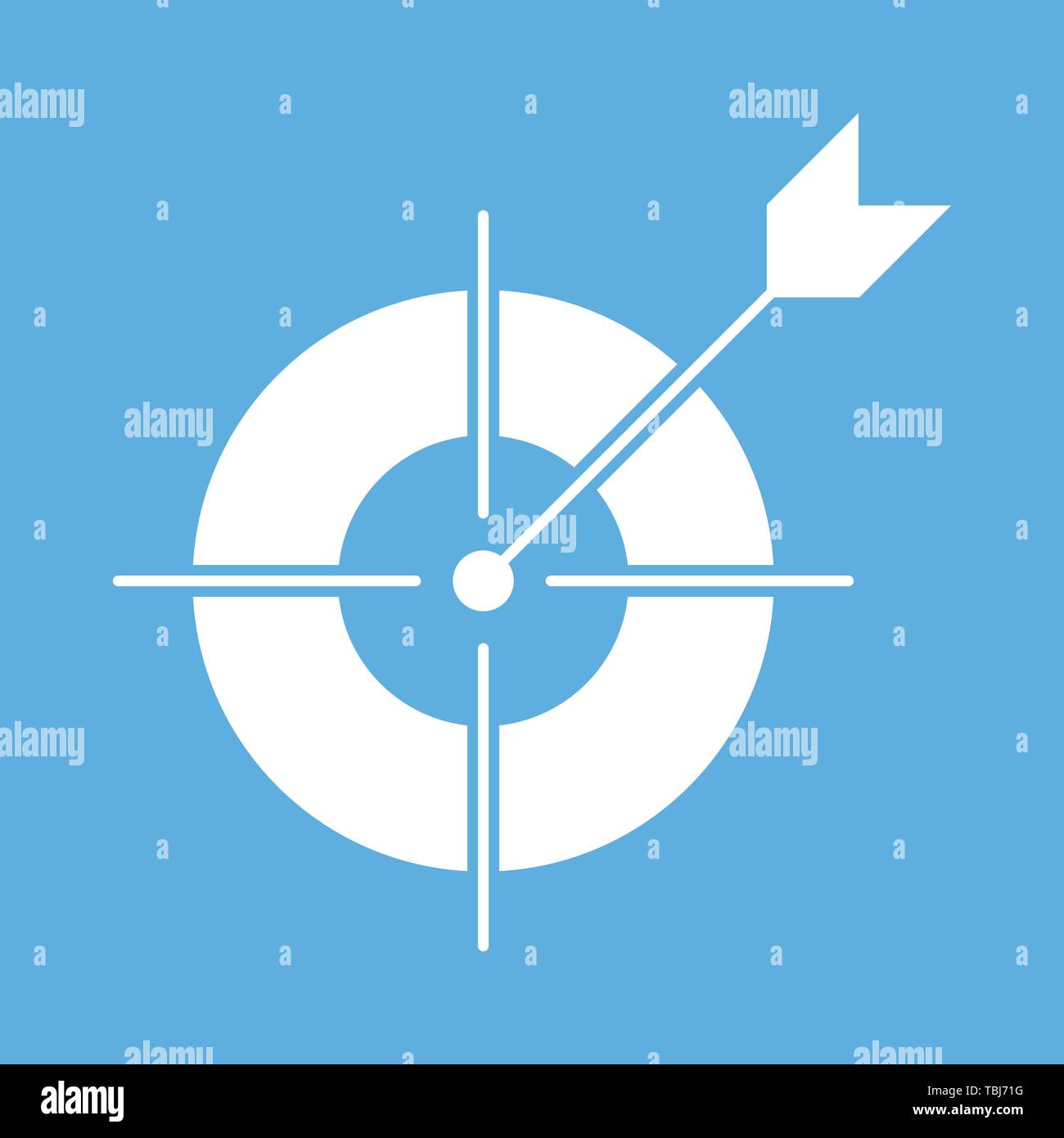 Successful shoot - Darts target aim icon - vector Stock Vector