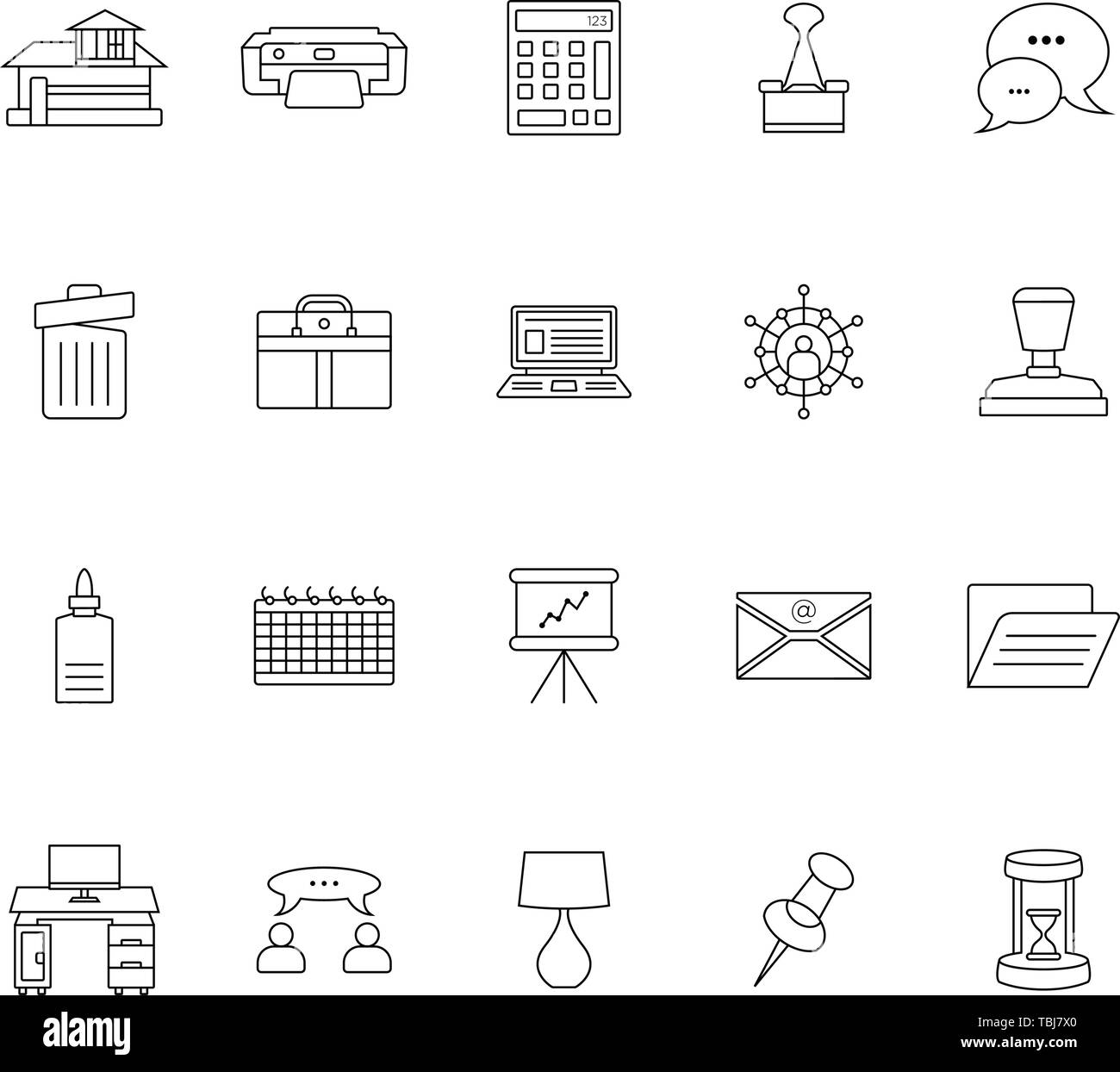 Business icon set - Office sign icon set - vector Stock Vector Image ...