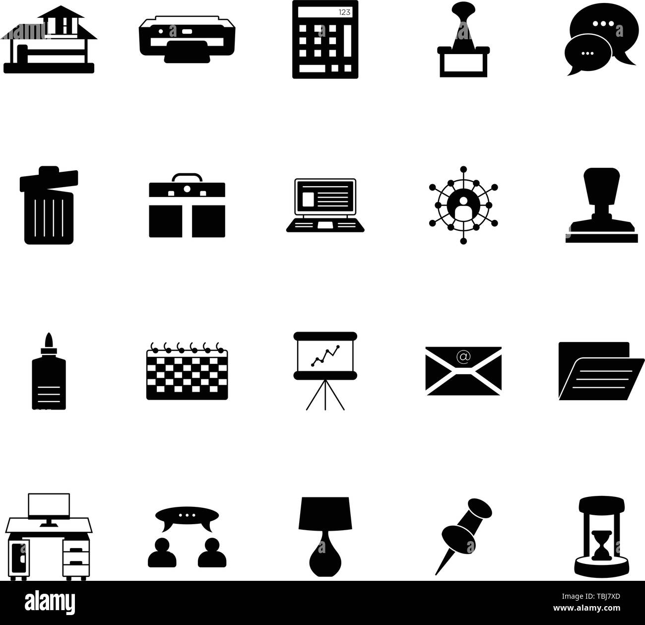 Business icon set - Office sign icon set - vector Stock Vector Image ...