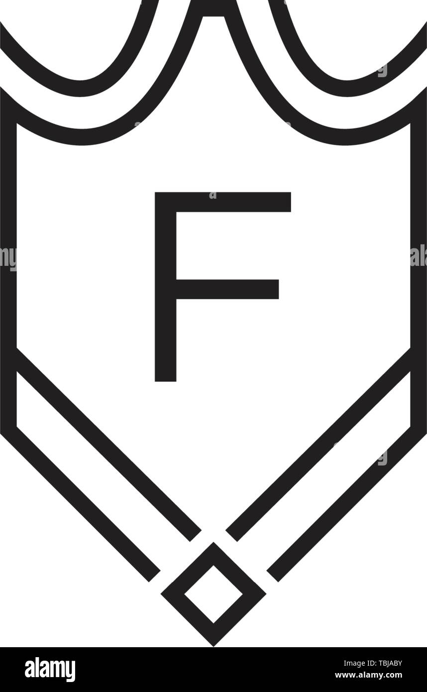 Luxury linear shield monogram letter F logo Stock Vector Image & Art ...