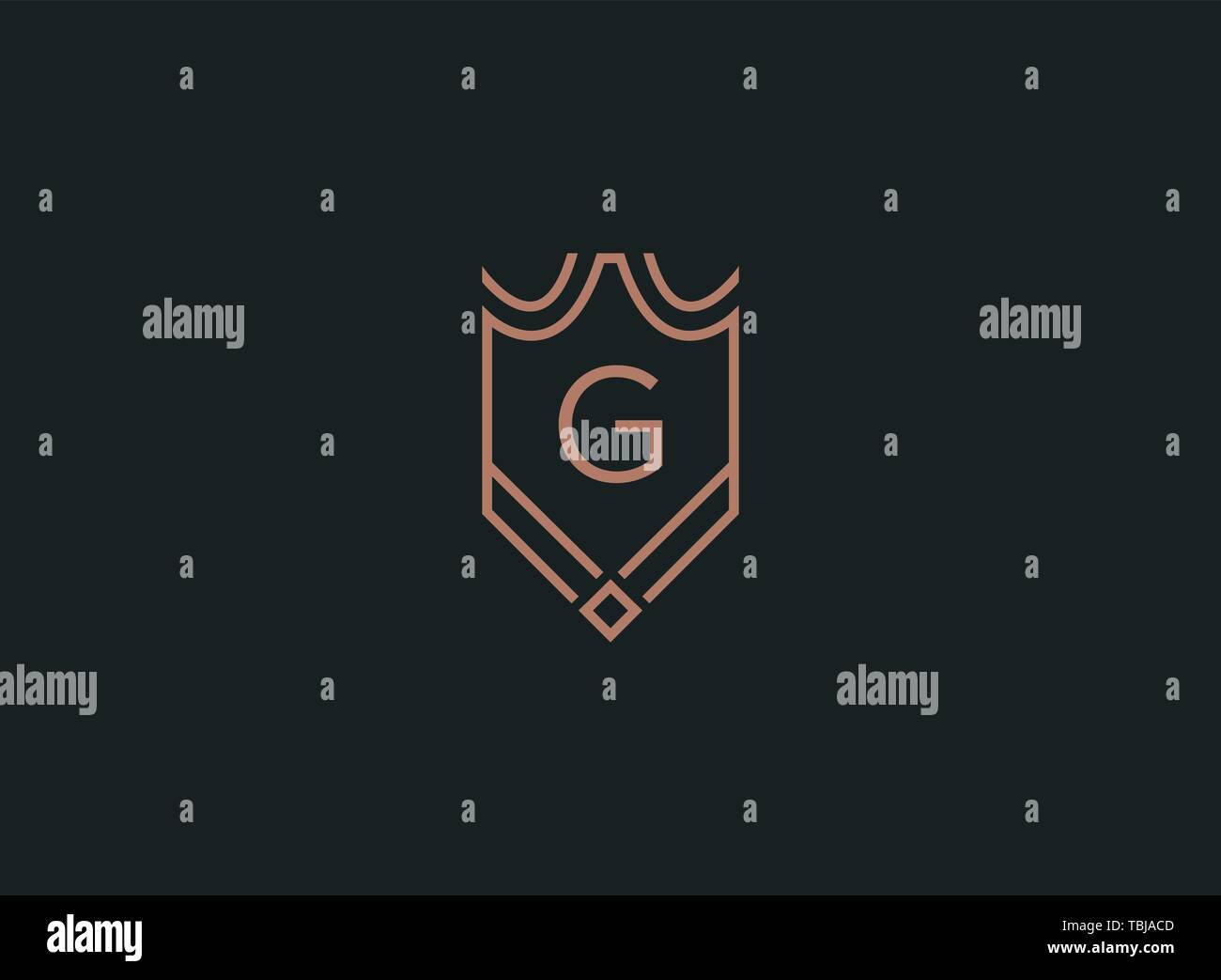 Luxury linear shield monogram letter G logo Stock Vector Image & Art ...